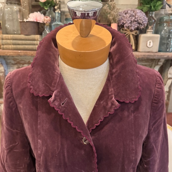 VINTAGE HARRODS BLAZER | TAILORED | VELVET | SCALLOP DETAIL | PETER PAN COLLAR - Picture 3 of 11